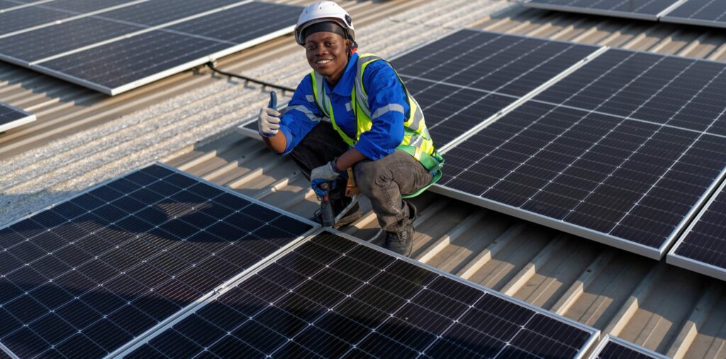 Solar panel installation in Ghana